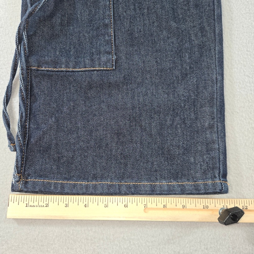 No Boundaries Cargo Jeans Women 12 Dark Wash Wide Leg Drawstring Utility Denim - Picture 6 of 10